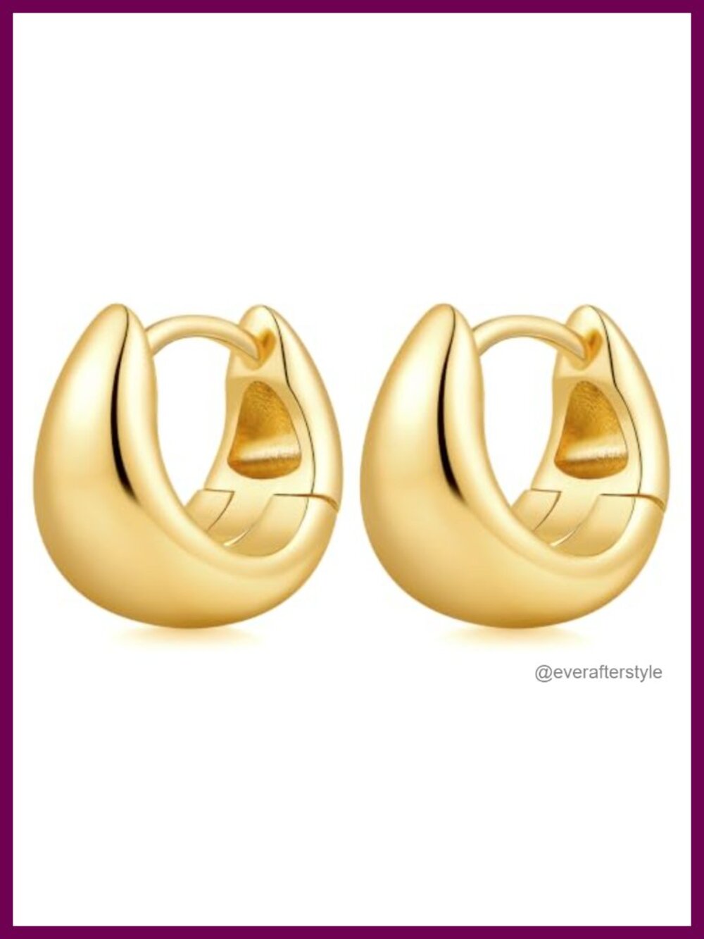 14k Gold Plated Chunky Hoop Earrings Women